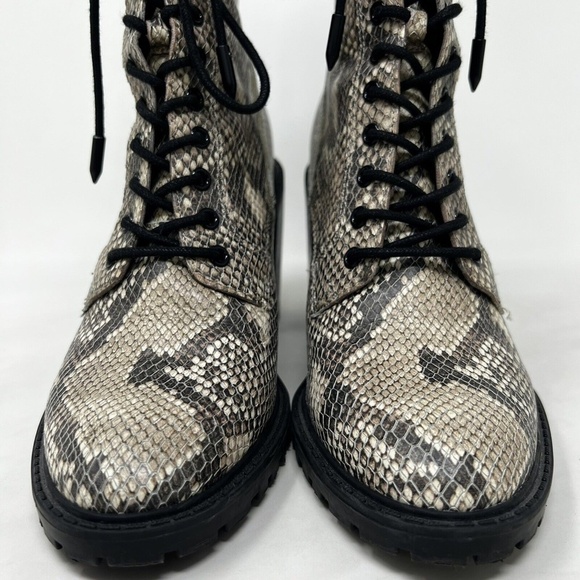 Dolce Vita Womens Back Zip Snake Print Heels Boots Booties Leather Size 8.5 - Picture 3 of 12
